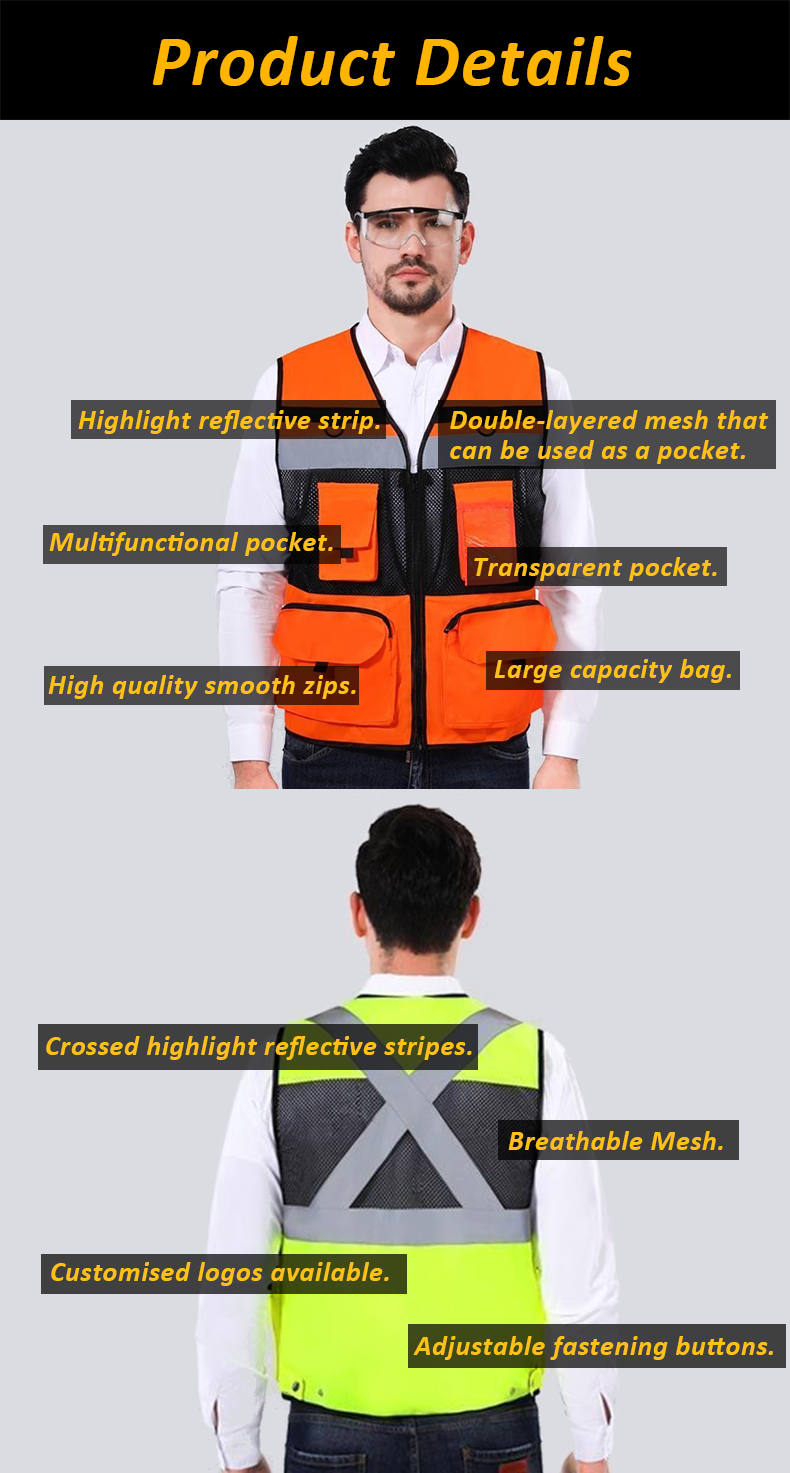 Safety Jackets Construction High Visibility Work Reflective Clothing Signal Safety Equipment Reflective Vests