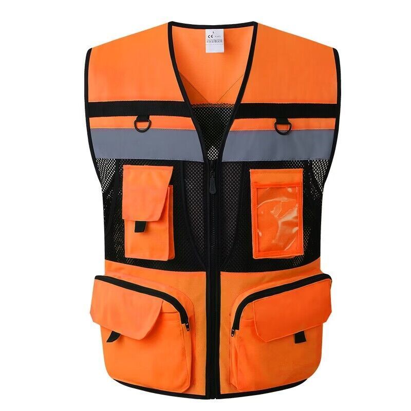 Security Waistcoat Construction Night Safety High Visibility Safety Clothing Reflective Vest for Men safety work wear