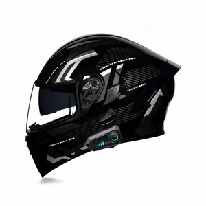 Dual Visor Capacete Moto Motocross Flip up Motorcycle Helmet with Bluetooth