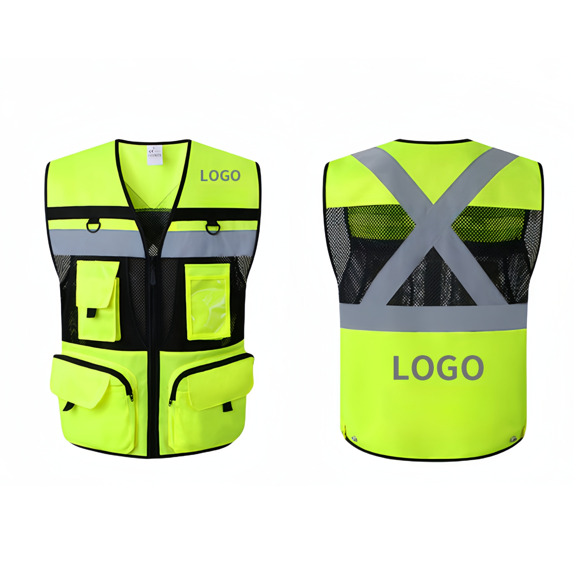 Hi Vis Executive Waistcoat Reflective High Visibility Work Security Safety Vest with Pockets