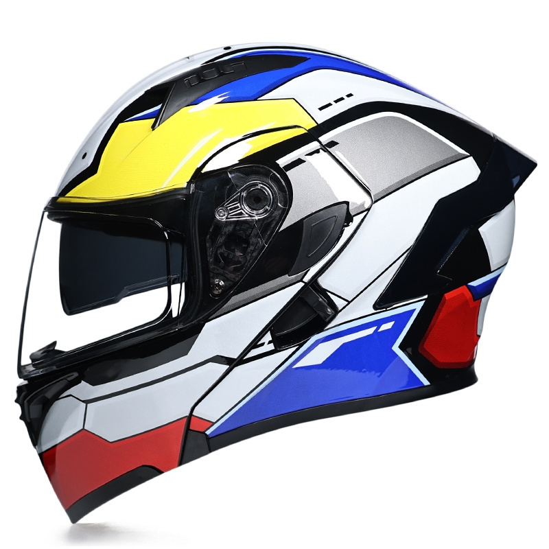 Blue Gundam Popular Comfortable Interior High Quality Full Face Visor Protective Motorcycle Helmet for Adults