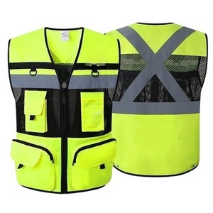 Security Waistcoat Construction Night Safety High Visibility Safety Clothing Reflective Vest for Men safety work wear