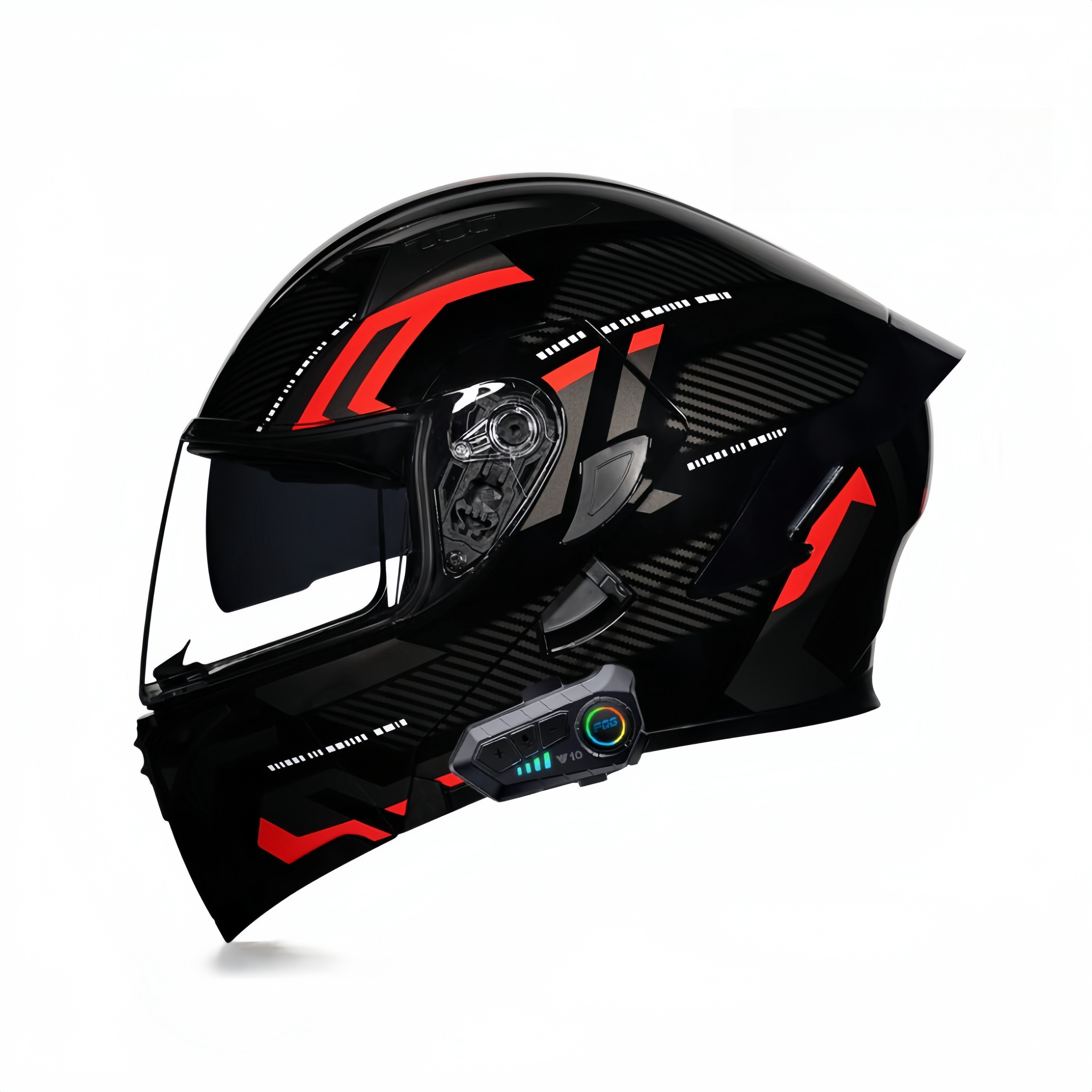 Dual Visor Capacete Moto Motocross Flip up Motorcycle Helmet with Bluetooth