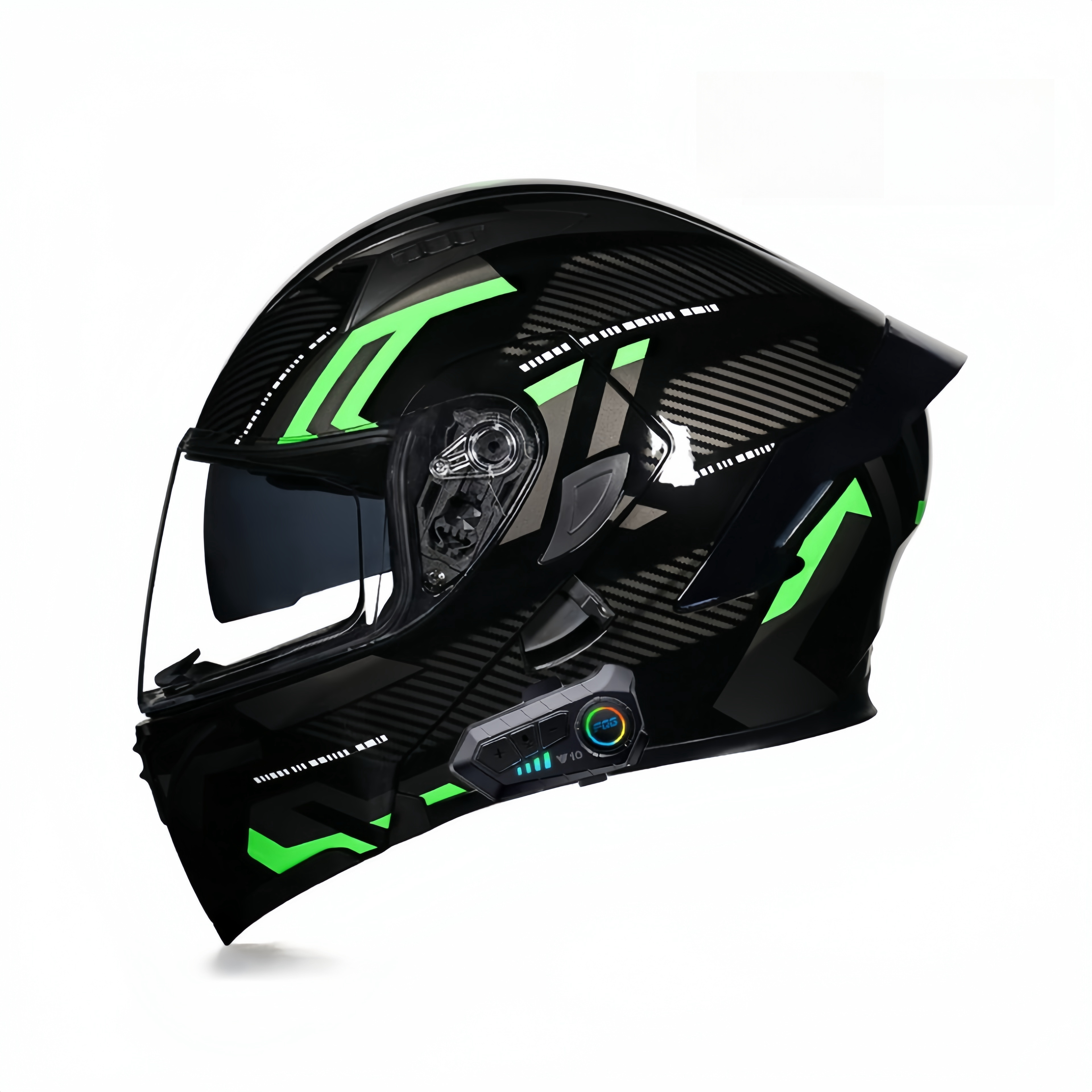 Dual Visor Capacete Moto Motocross Flip up Motorcycle Helmet with Bluetooth