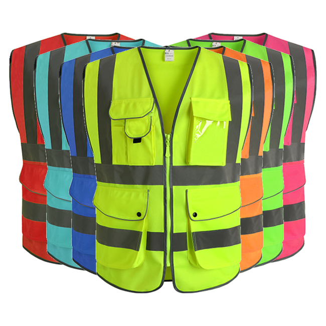 Multi Colors Multi Pockets Tactical High Visibility Reflective Utility Safety Work Vest Reflector