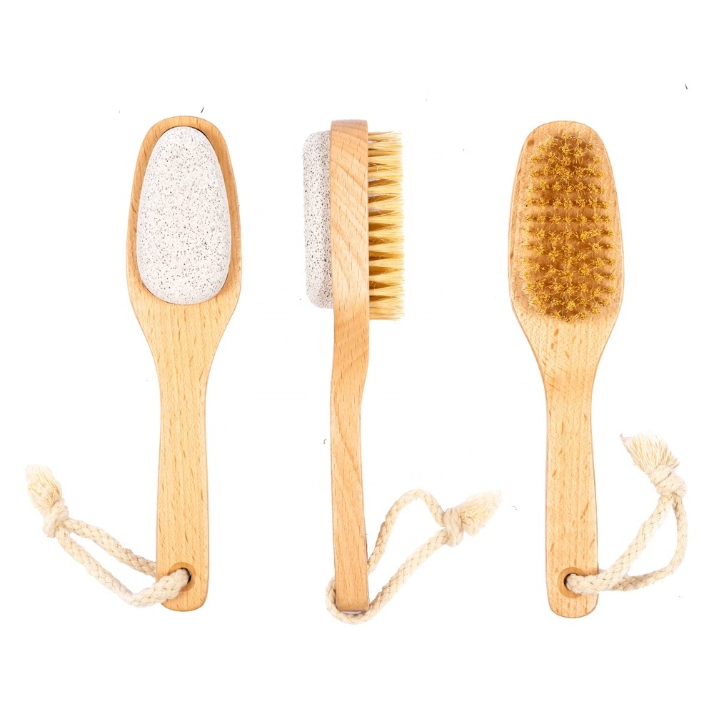 Wood Sisal Pumice Stone Brush Custom Logo Cleaning Brushes Customized Packaging Sustainable Electric Scrubber Cleaning Brush