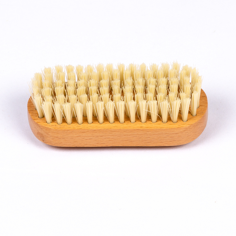 Custom Logo beech Wood Double Sided Natural Boar Bristles Hand Nail Scrub Cleaning Brush for Fingernail or Toenail