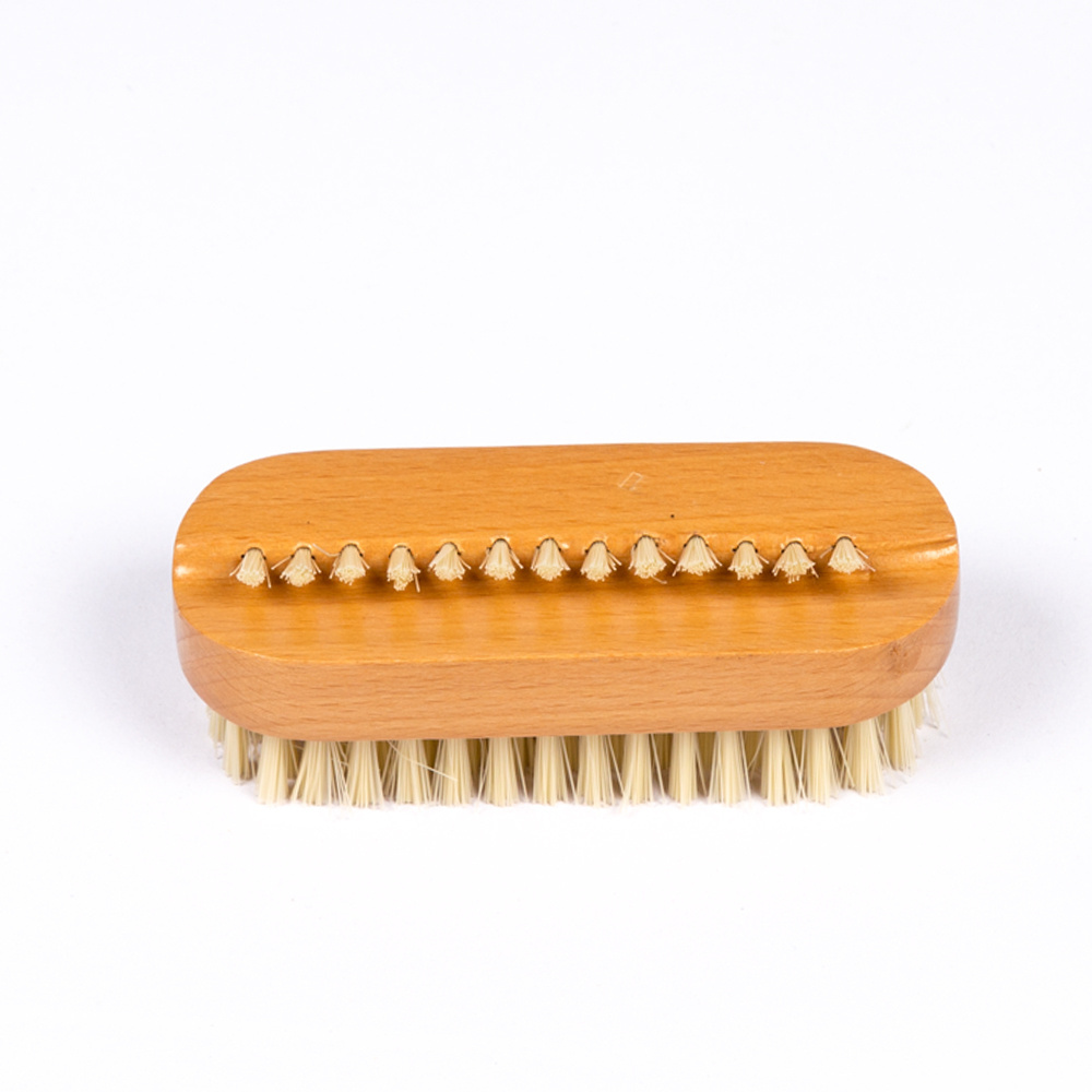 Custom Logo beech Wood Double Sided Natural Boar Bristles Hand Nail Scrub Cleaning Brush for Fingernail or Toenail