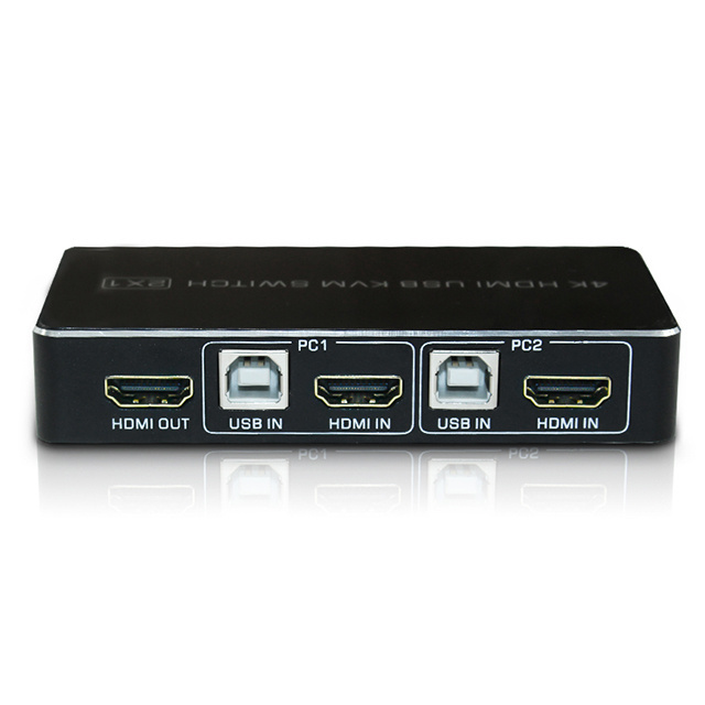 Hdmi 4k kvm switch black usb switch 2 ports