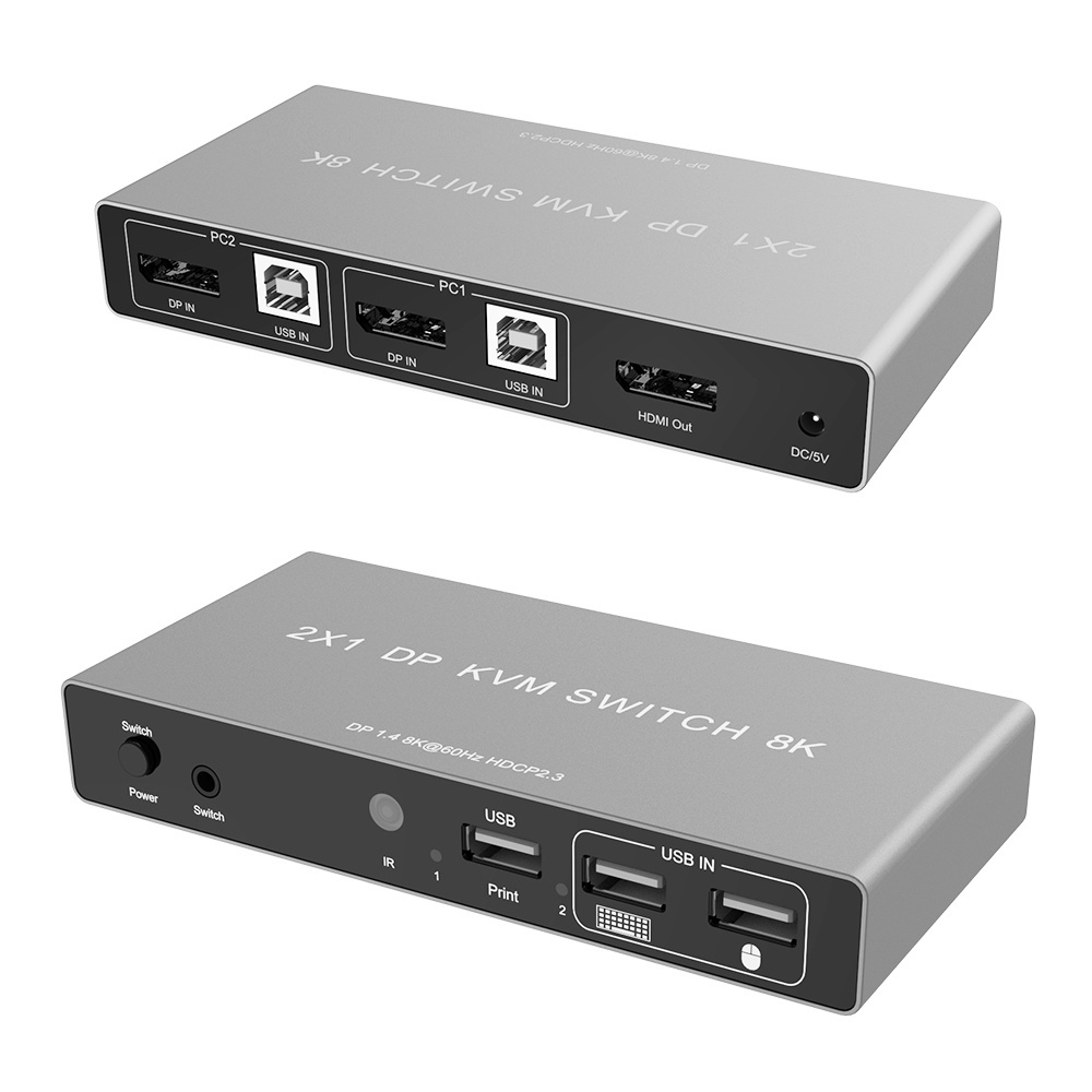 4K 120Hz  8K 60Hz 4K 120Hz DP1.4 kvm switch 2 hdmi kvm switch