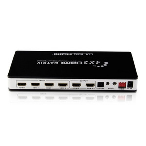 HDMI matrix switch 4x2 with digital video audio out EDID supported