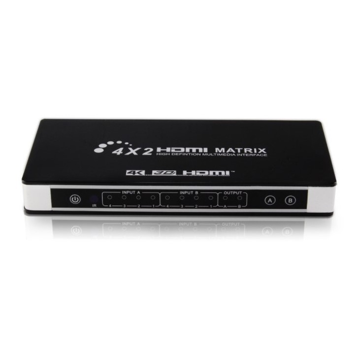 HDMI matrix switch 4x2 with digital video audio out EDID supported