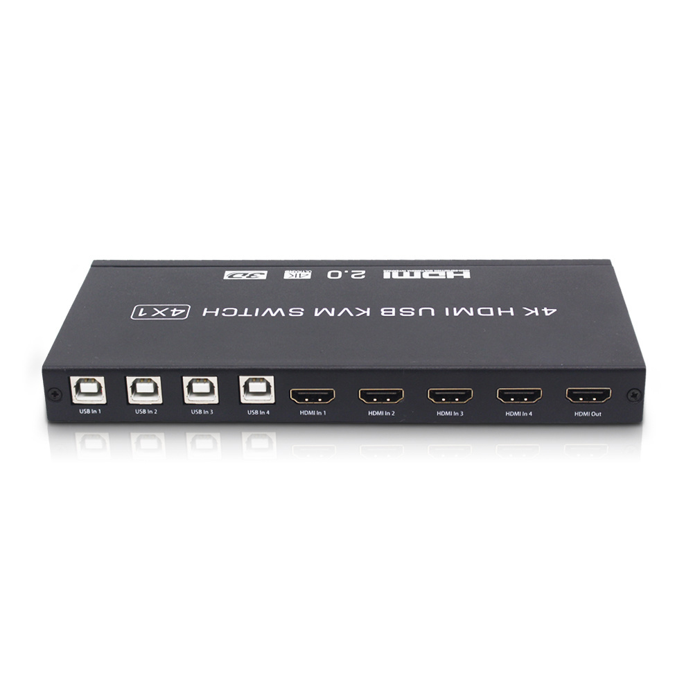 4K HDMI 2.0 4 Ports  Video 4K 60Hz KVM Switch for USB Keyboard Mouse