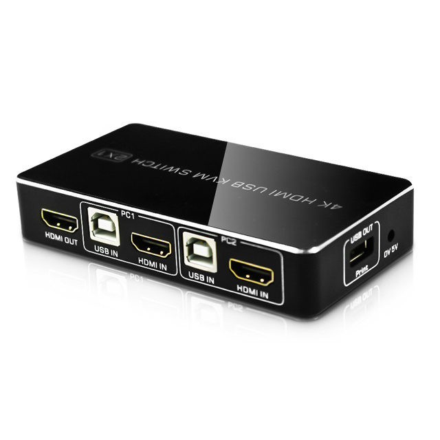 Hdmi 4k kvm switch black usb switch 2 ports