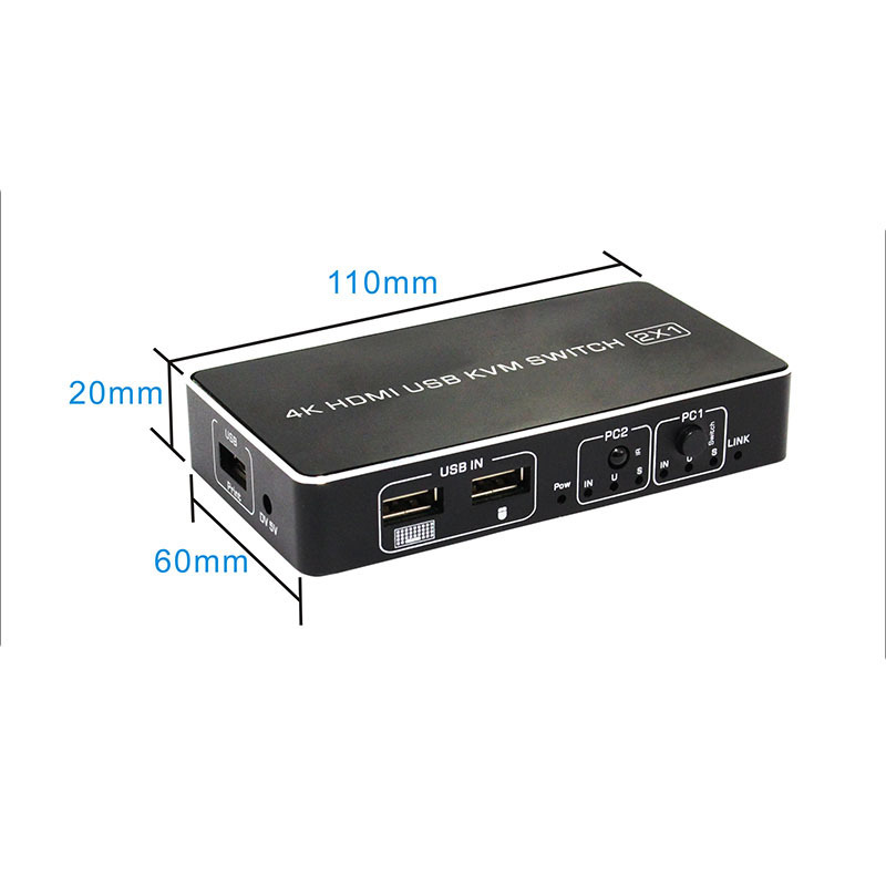 OEM ODM hotkey hdmi kvm switcher 4k 1 input 2 output computer 2 ports displayport dual usb hdmi kvm switches