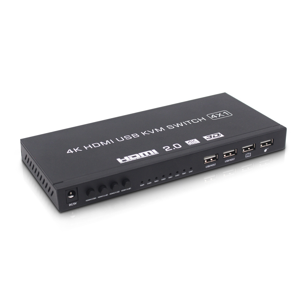 4K HDMI 2.0 4 Ports  Video 4K 60Hz KVM Switch for USB Keyboard Mouse