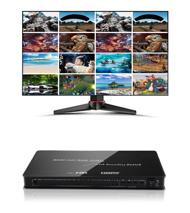 Factory Support 1080P HDMI switch 16x1 multiviewer with seamless switcher 16 port