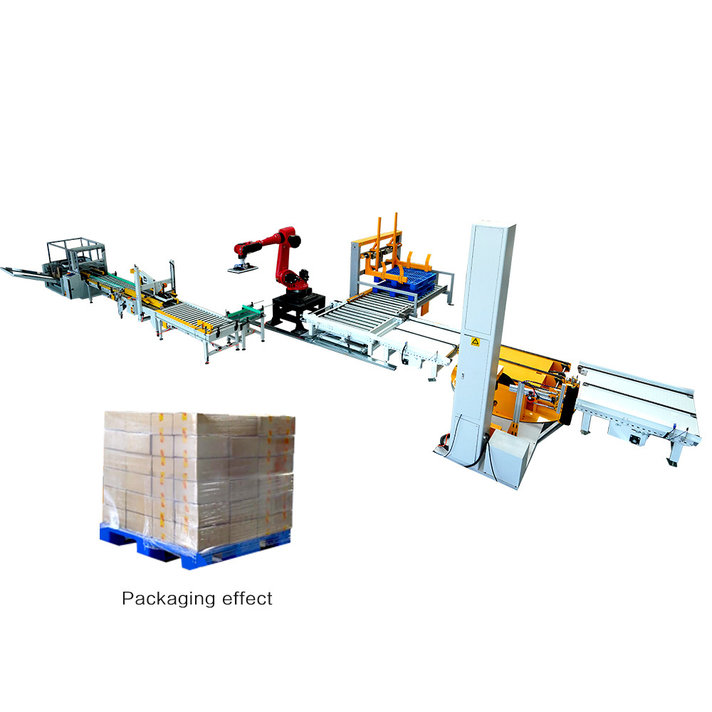 Box end of line carton erector sealing Automatic palletizer/robot stacker