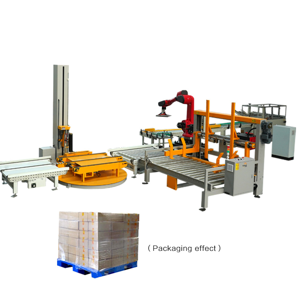 Box end of line carton erector sealing Automatic palletizer/robot stacker