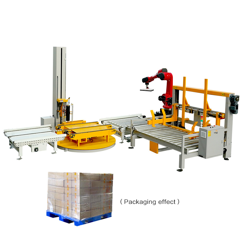 Box end of line carton erector sealing Automatic palletizer/robot stacker