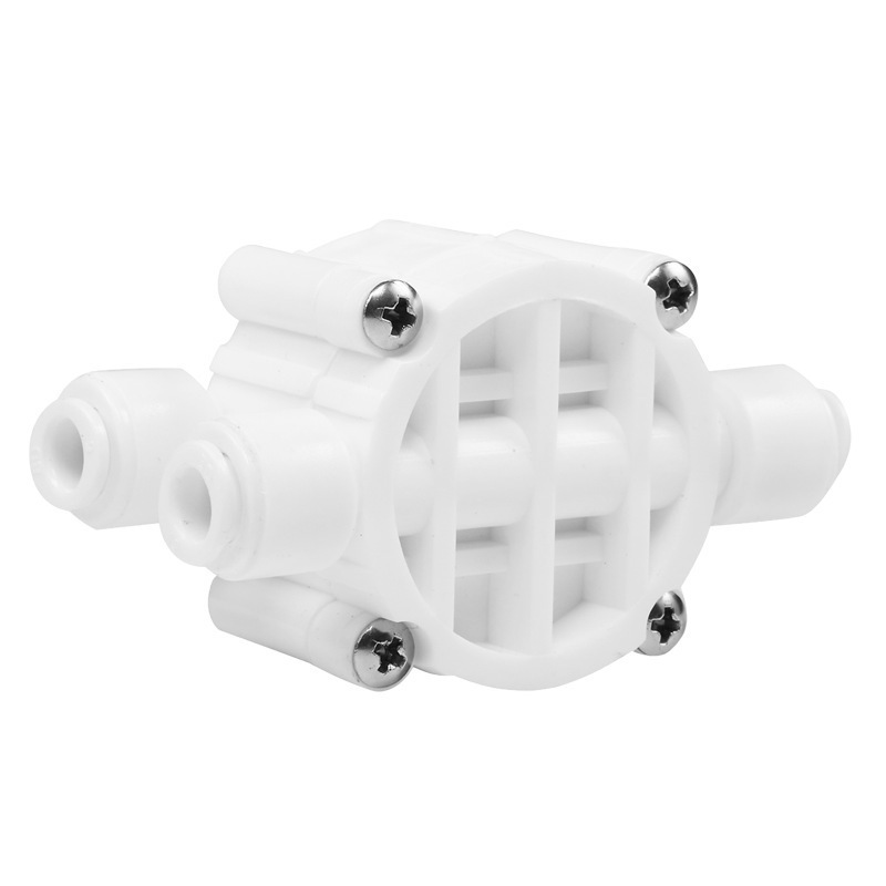 1/4 or 3/8inch 4 way Tube Automatic Shut Off Valve with Quick-Connect Fittings for RO Reverse Osmosis water filter system