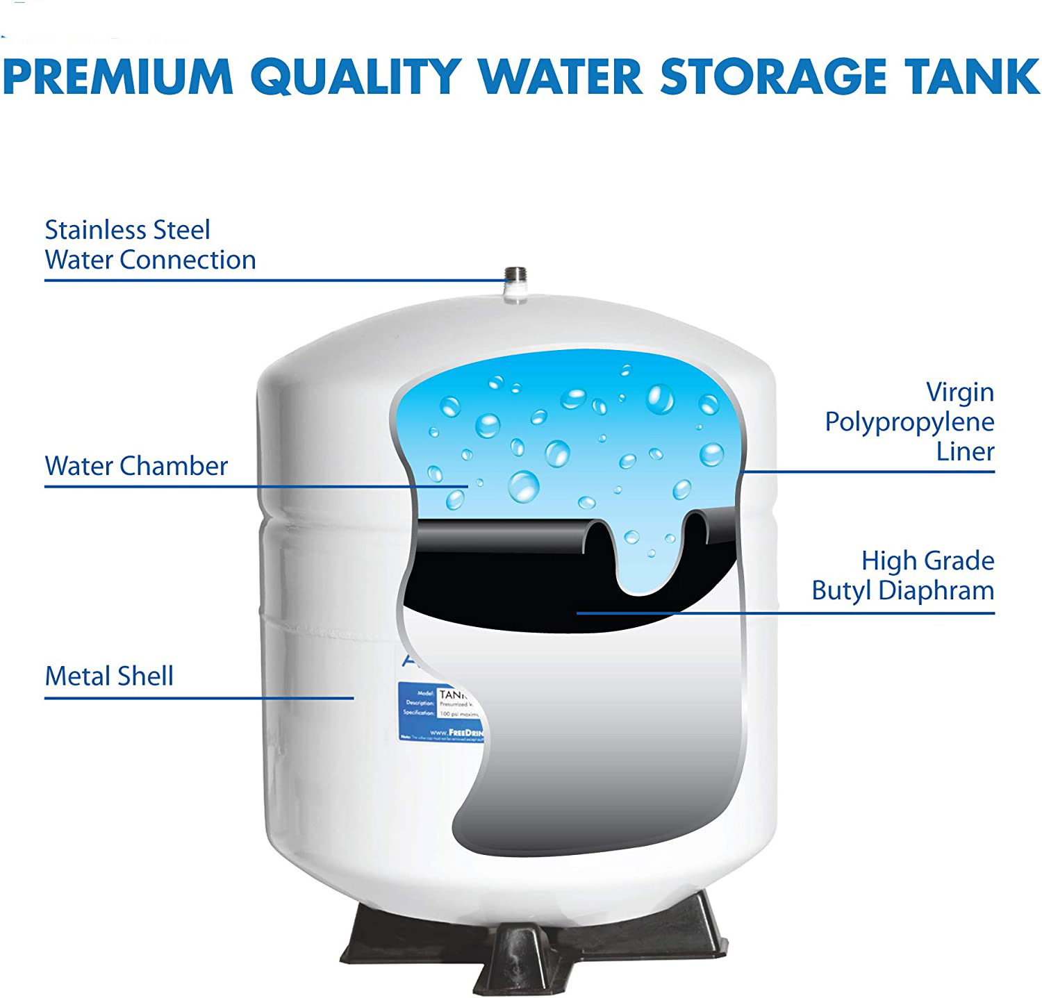 Taiwan type house ro water purifier system unit with 4 gallon carbon steel tank supports OEM