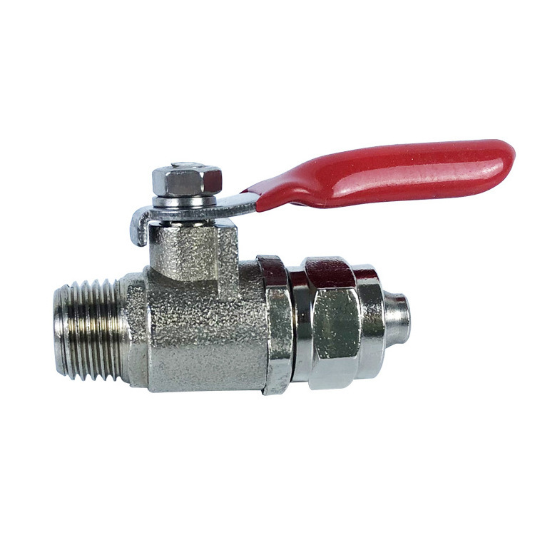 1/4inch NPT male to 3/8inch pipe fitting Inline Mini Ball Valve Shut Off Switch