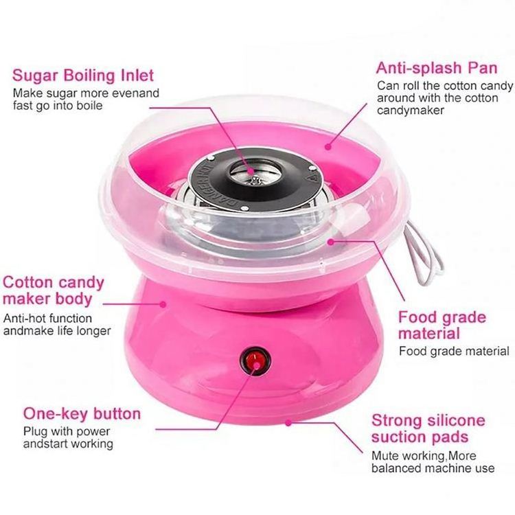 top list Home Mini Electric Portable DIY Pink Sweet Cotton Candy Floss Maker Machine for Kid in white colour