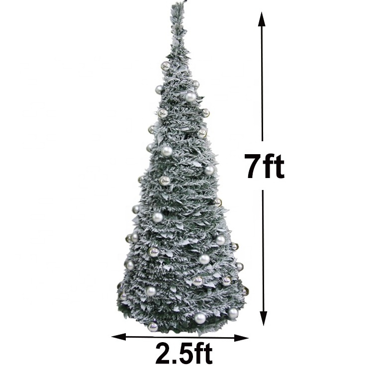 7FT Snow Flocked Pop Up Christmas Tree With LED