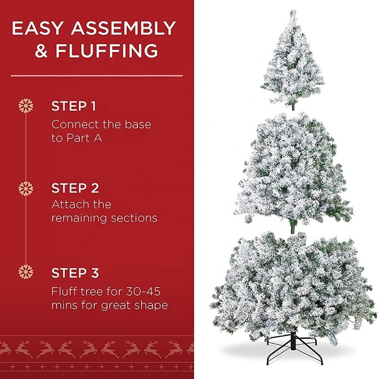 Best Choice Product 6ft Artificial Pine Tree Snow Flocked White Christmas Tree