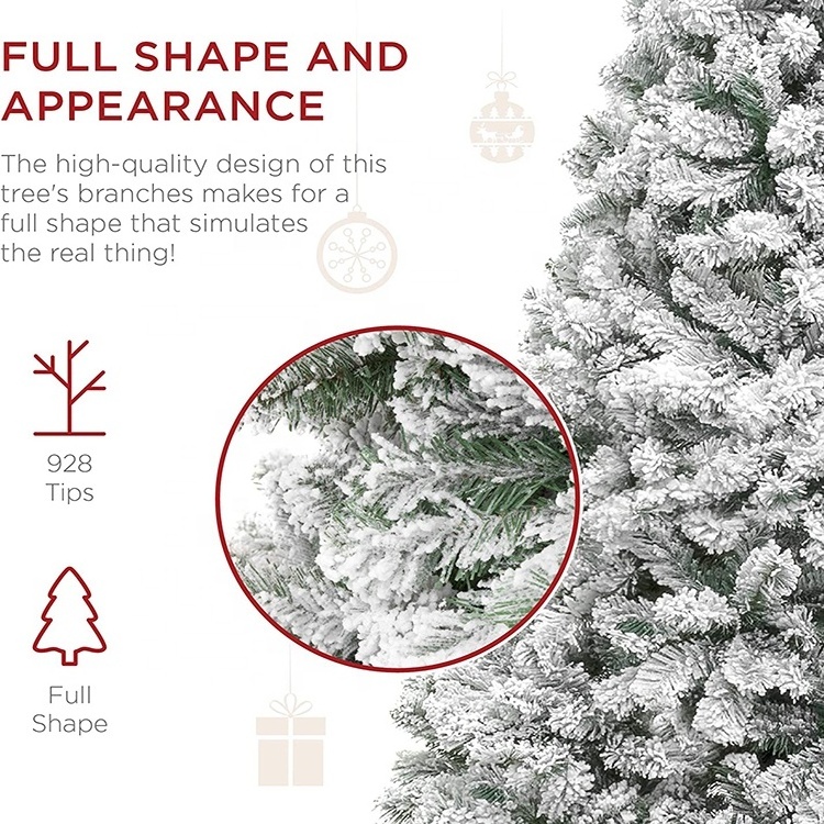 Best Choice Product 6ft Artificial Pine Tree Snow Flocked White Christmas Tree