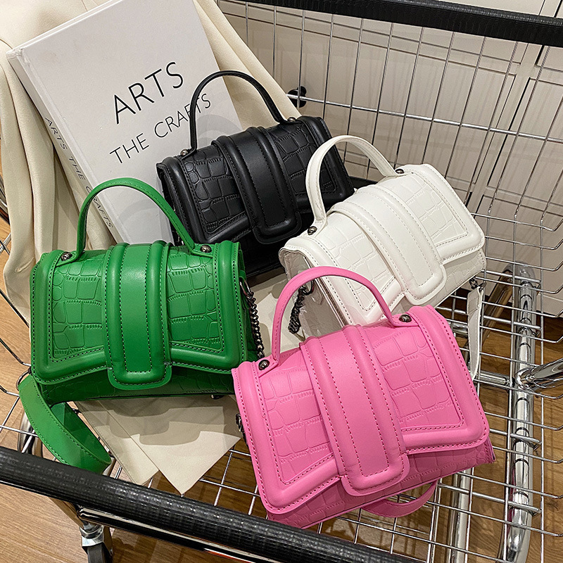 2024 New Versatile Trendy Handbag High Quality Stone Pattern Underarm Bag Chain Bar Women's Bag Diagonal Straddle Bag