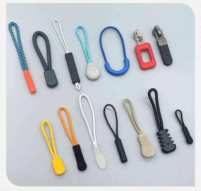 Promotional Clothing Luggage Design Accessories Color Silicone Zipper Pull Custom Eco-friendly Zipper Sliders