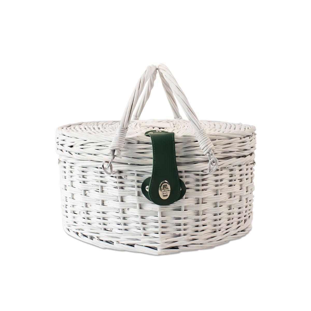 YRMT Valentines Day Gift 2024 White Heart Picnic Basket For Couple