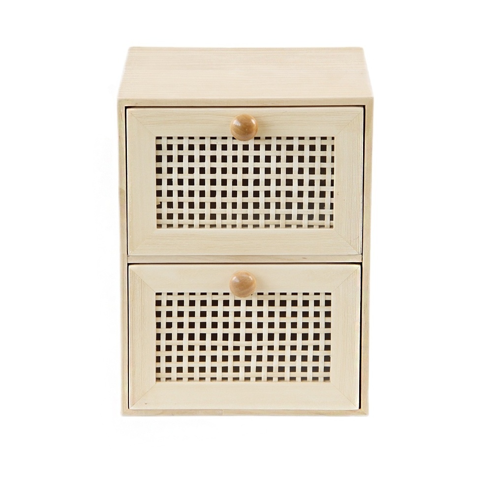 High Quality Wood Desktop Organizer Mini Office Desk Drawer Wooden and Bamboo Small desktop storage cabinet