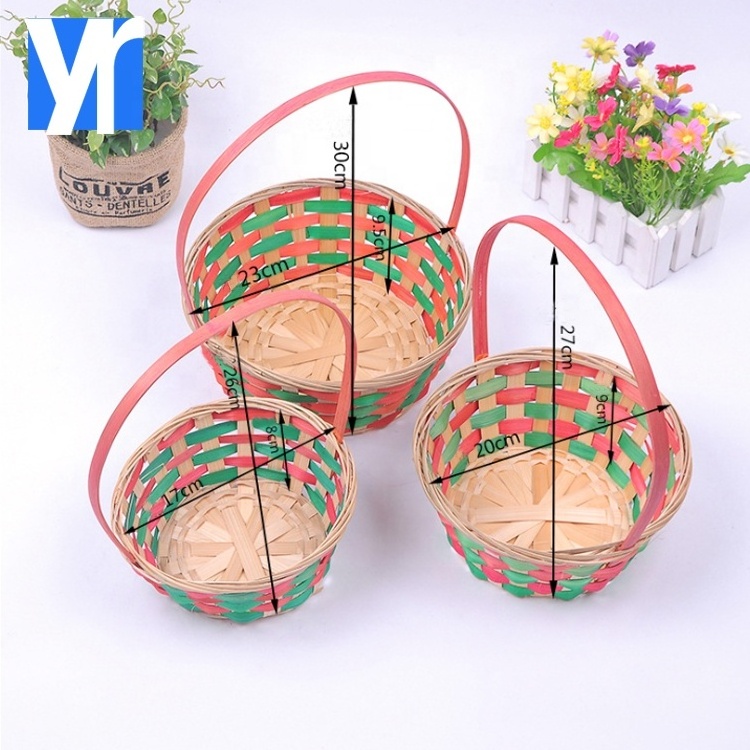 Multi specification bamboo easter baskets wholesale making supplies