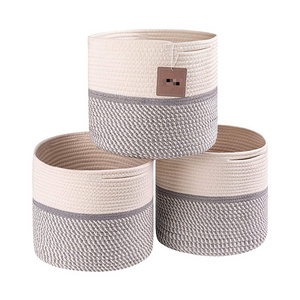 High Quality Gift Basket For Storage Cotton Jute Rope Plant Dog Basket Kids Cotton Woven Rope Basket