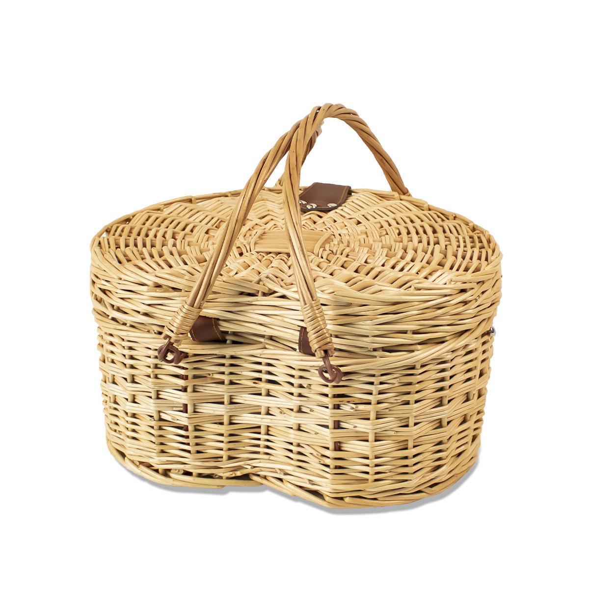 YRMT Valentines Day Gift 2024 White Heart Picnic Basket For Couple