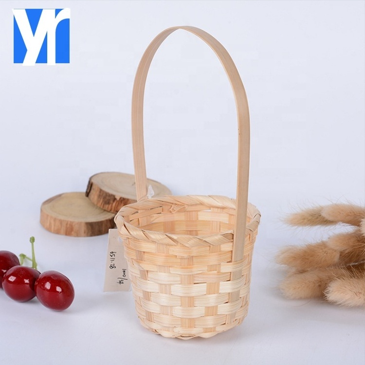 YRMT 2 size round bamboo candy easter woven basket