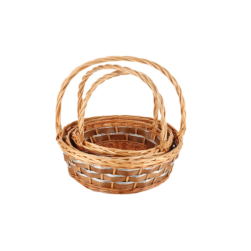 Sawdust garden semi-willow piece oval handmade home decoration storage basket vine wicker basket