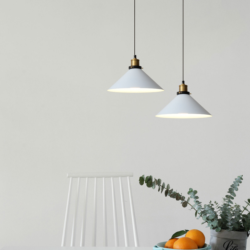 Good price E27 single head industrial aluminium pendant light white pendant light fixture