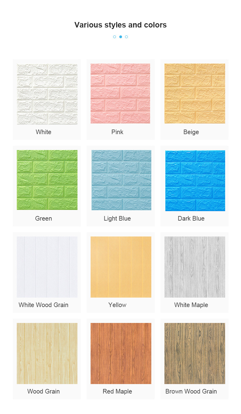 Yu Ru Pink White PE Wall Panels 3d Brick Wallpaper 3d Foam Wall Stickers for Home Decoration