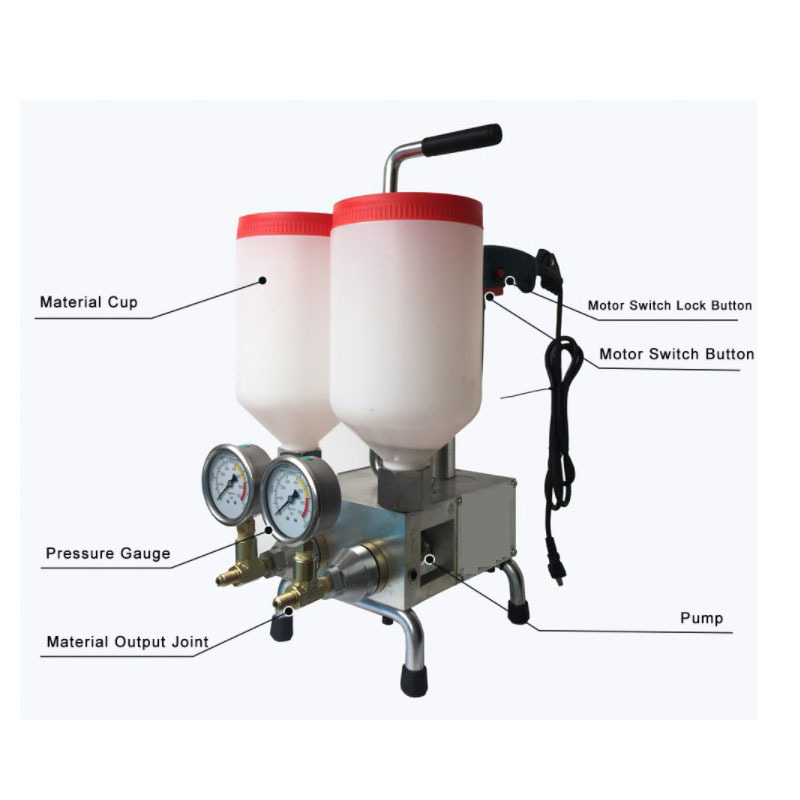 Double components polyurethane crack epoxy grout machine PU injection pump