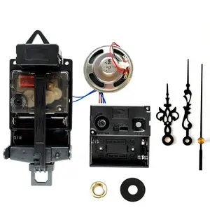 Pendulum Clock Mechanism Sweep Silent Power 9mm Screw Trigger Movement With Music Chime Box Horn And 9301# Black Hands