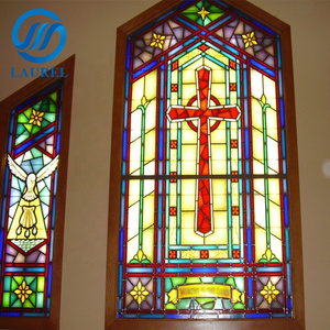 Hot sale church colored glass for stained glass door