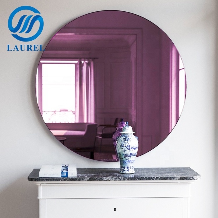 Round colored tinted wall mirror glass for sale