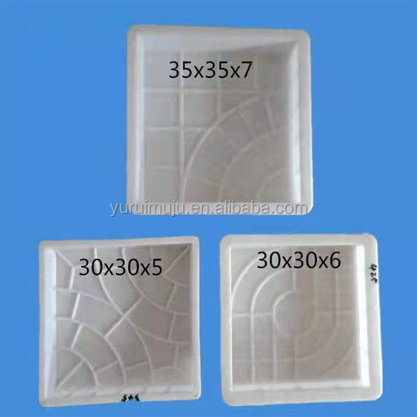 Plastic forming mould for concrete pattern cement floor tiles in pavement construction project villa garden corridor