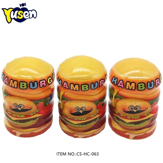 Lovely Cartoon Hamburger Pacifier Toy Fruit Flavor Nipple Hard Lollipop Candy With Popping Candy