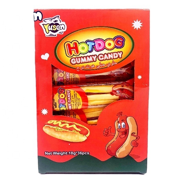 Halal fast food gummy jelly gummy candy sweets assorted and marshmallow 18g burger hot dog