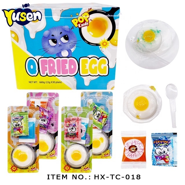 DIY Poached Egg Jelly Include Popping Candy And Fruit Jam Good Quality Funny Fried Egg Shape Jelly Pudding